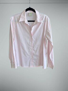 Travelsmith Light Pink 100% Cotton Easy Care Blouse Size 14